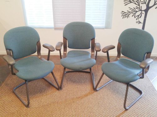 Herman miller teal/gray office meeting visitor guest cantilever shell armchair** for sale