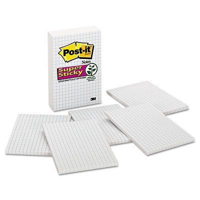 Grid Notes, 4 x 6, White, 50-Sheet, 6/Pack, Sold as 1 Package