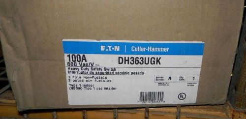 Nib cutler hammer dh363ugk  3p 3w 100a 600v safety switch non-fusible for sale