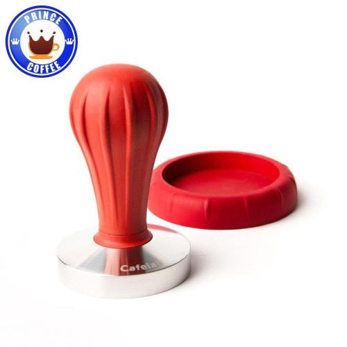 Cafelat pillar coffee tamper - 58mm flat / red with tamper seat for sale