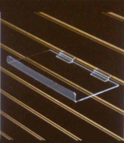 Acrylic Slatwall Shelves 10&#034; x 5.5&#034; With Lip NEW Large &amp; Durable Clear Lot of 2
