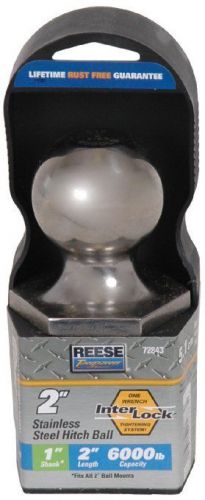 NEW Reese Towpower 72843 Stainless Steel Interlock 2&#034; Hitch Ball  - FREE SHIPPIN