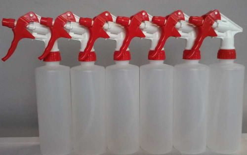 Trigger sprayer bottle red, six pack, 6 pack, 16 oz, industrial, heavy duty for sale