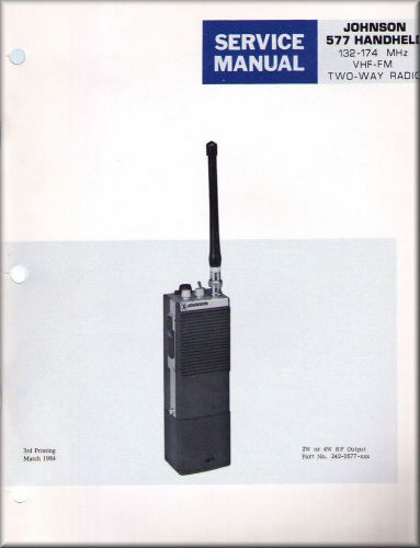 Johnson Service Manual 577 HANDHELD 132-174 MHz VHF