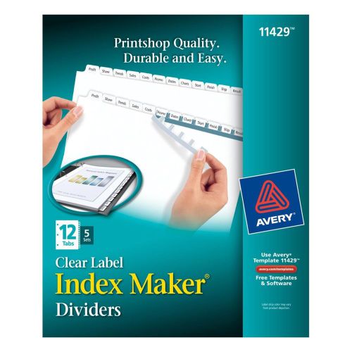 Avery Index Maker Clear Label 8-12 x 11 Inches Dividers with 12 White Tabs 5 ...