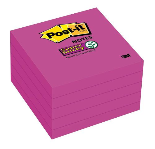 Post-it Super Sticky Notes 3 in x 3 in Mulberry 5 Pads/Pack (654-5SSCG)