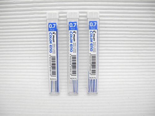 (3 tubes) Pilot 0.7mm color eno coloured pencil leads (Blue 6 leads =1 tube)