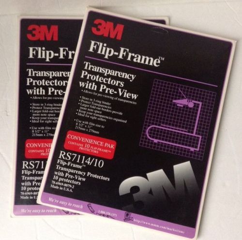 3M Flip Frame Transparency Protectors 2 Packs 20 Total RS7114