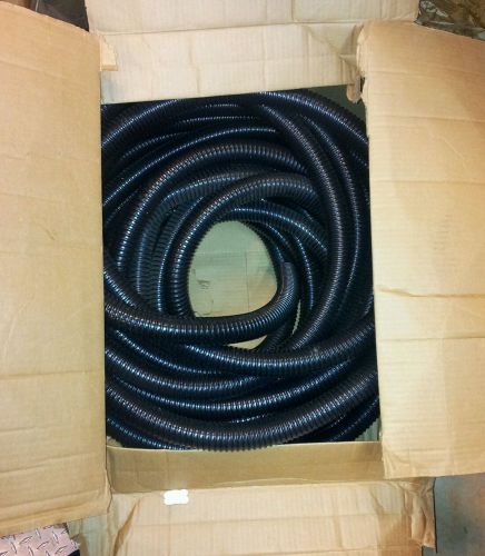 75&#039; Black plastic ducting Vacuum Hose, Wire Reinforced Flexible  1.25-1.5 Dia