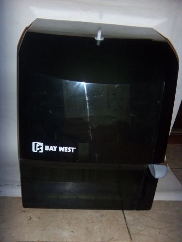 BAY WEST ROLL TOWEL DISPENSER BLACK New With Key &amp; Mounting Screws Sealed