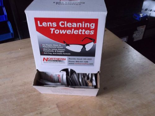Northern safety co lens cleaning towelettes dispenser box half full