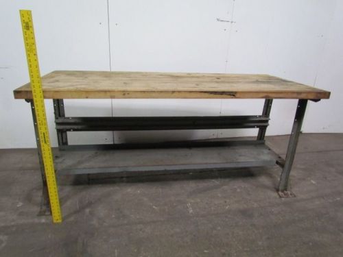 Butcher block top work bench 1-3/4tx30x72 33-1/2 tall w/lowershelf for sale