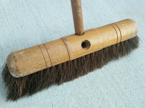 Antique vintage 16&#034; wood push broom head for sale