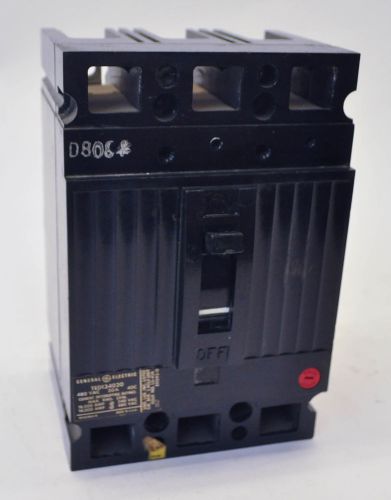 Ge general electric ted134020 circuit breaker 3pole 20mp 480vac type ted for sale