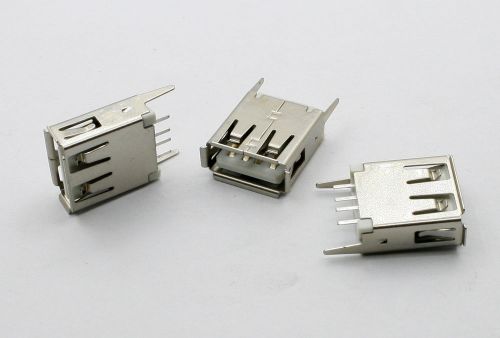 10Pcs USB Female Type-A 4 Pin DIP Socket Connector 15.0 HW-UAF-18