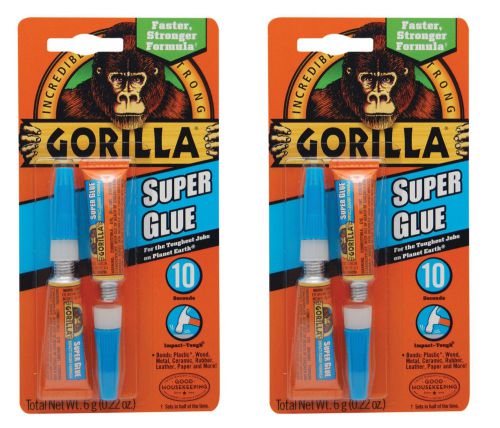 Gorilla Glue 7800101 Super Glue 3g 2 Tube Pack, 2 Pack-4 Tubes Total