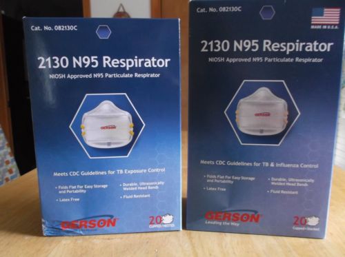 Gerson 2130 N95 Particulate Respirator Mask - 20-Pack - Lot of 2 - 40 Masks!