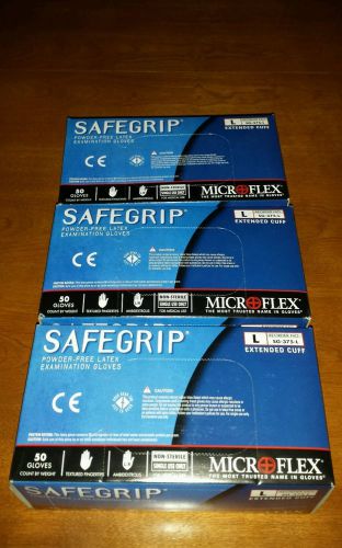 Lot of 3 Microflex SAFEGRIP Powder-Free Examination Gloves Size Large SG-375-L