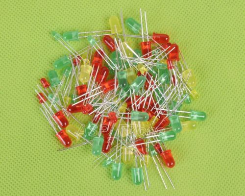 100pcs led 3mm 5mm led light emitting diode red green yellow for sale