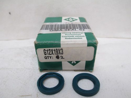 New ina g12x19x3 12x19x3mm nbr elastomer single lip rubber oil seal &#034;lot of 2&#034; for sale