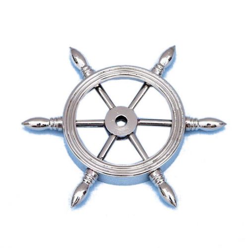 Handcrafted Nautical Decor 4&#034; Ship Wheel Paperweight Chrome