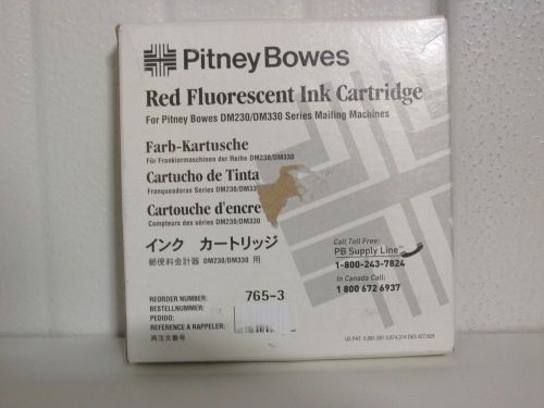Pitney Bowes GENUINE 765-3 Red Ink Cartridge = DM200 DM300 DM400 - NEW &amp; Sealed