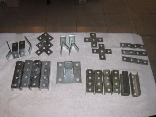 27 piece assortment of unistrut / powerstrut / misc plates and brackets for sale