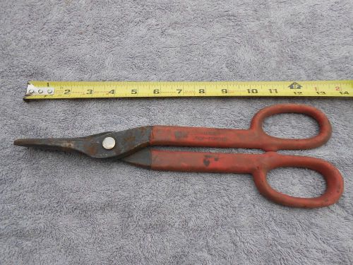 Vintage &#034;wiss v-19&#034; duck bill tin snips shears ~ rubber handles ~ 13&#034; for sale