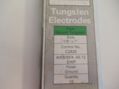 Tungsten Electrodes Qty 8 C2826 Weldcote Metals Size TUNG18x7PURE 1/8 x 7&#034;