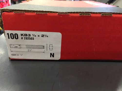 Hilti #282503, 1/4&#034; x 2-1/4&#034; kb3 wedge anchor box of 100 for sale