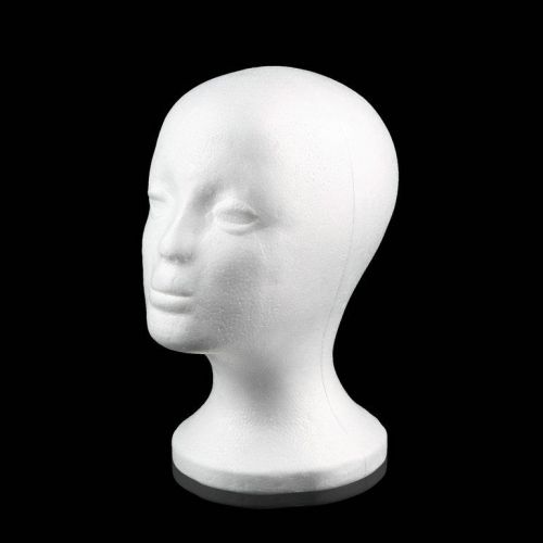 Female Styrofoam Mannequin Manikin Head Model Foam Wig Hair Glasses Display BE
