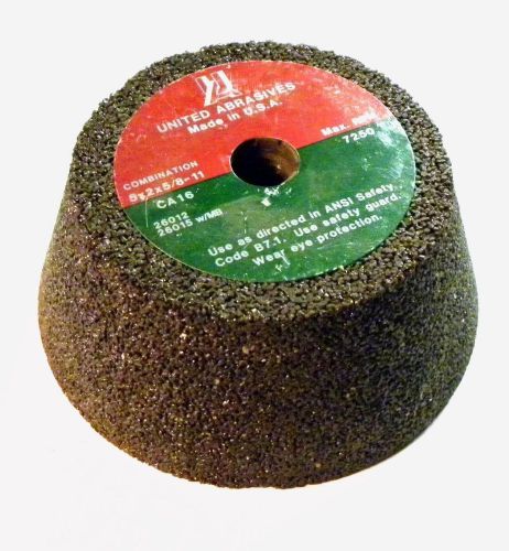 UNITED ABRASIVES 26015 CA16 5&#034; X 2&#034; X 5/8-11 TYPE 11 CUP WHEEL