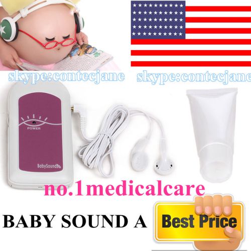 Ultrosonic Pocket Fetal doppler Baby sound A, earphone, free gel  [US Stock]
