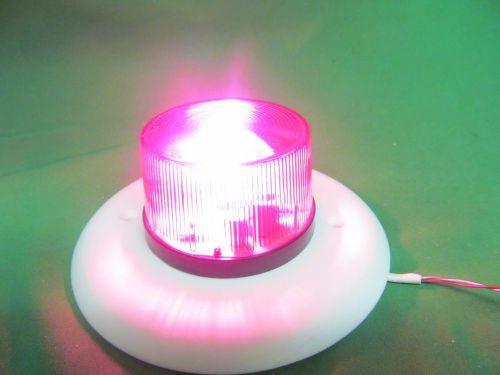 Red wall or ceiling mount strobe beacon light 2.5&#034; strobe on a 5&#034; plate w/ cable for sale