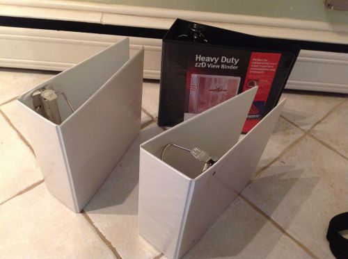 Lot of (3)  *heavy duty*  4&#034;inch - 3 ring d-ring binders   #119 for sale