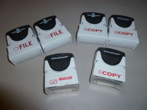 ONE Self Inking Stamp File Mailed OR Copy Red Rubber Accustamp Great PreO