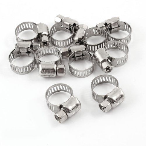 Uxcell a13122500ux0658 Stainless Steel 6mm to 12mm Pipes Tube Hose Clamps Clips,