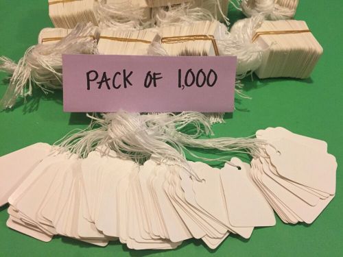 1000 Pcs #5 New Blank Strung Merchandise Tags Price Tag 1-1/16&#034; x 1-5/8&#034; Deluxe
