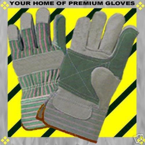 S-m-l-xl-leather reinforced palm finger starched cuff work garden bay gloves for sale