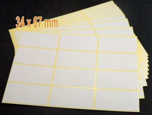 Sticker label 34x67 mm white paper rectangle 2.75 inch blank h 236 for sale