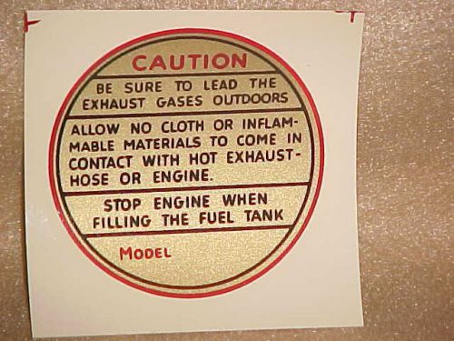 Maytag multi motor caution decal gas engine hit miss for sale