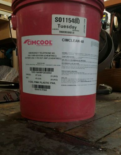 CIMCLEAN 40 5 Gal. Open, unused.  Cimcool fluid