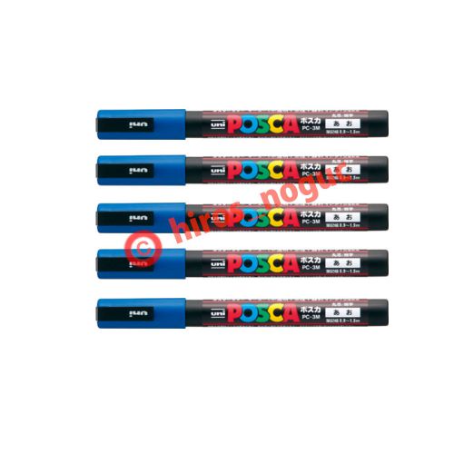 Uni Posca Paint Marker Blue, 5 pens PC-3M Free Trackable Shipping