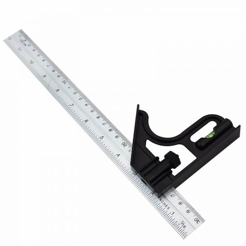12&#034; Combination Square Angle Finder Ruler Straight Edge Combo Gauge metric sae