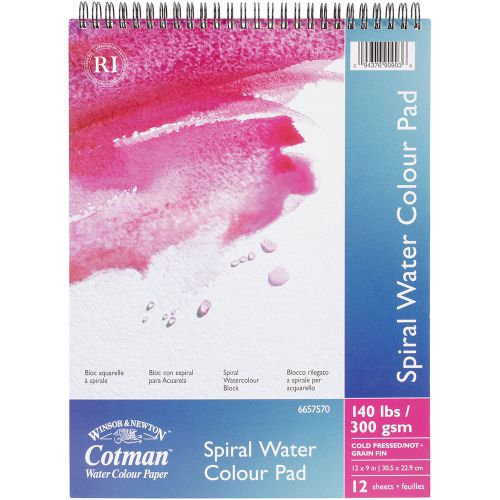 Cotman Spiral Bound Water Color Paper 140lb 9&#034;X12&#034;-12 Sheets