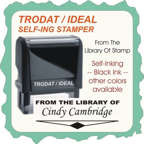 From The Library Of, Trodat/Ideal-Self Inking-Rubber Stamp-Black Ink