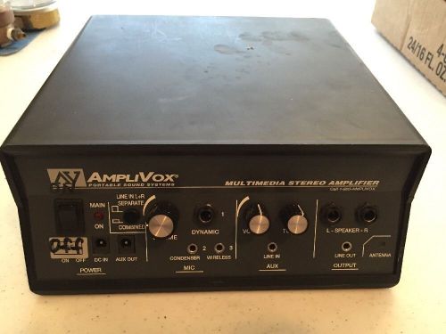 AmpliVox Portable Sound System Multimedia Stereo Amplifier S805A PA AS IS