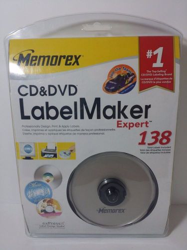 Memorex CD &amp; DVD LabelMaker Expert Disk Label Maker 138 Labels New Sealed