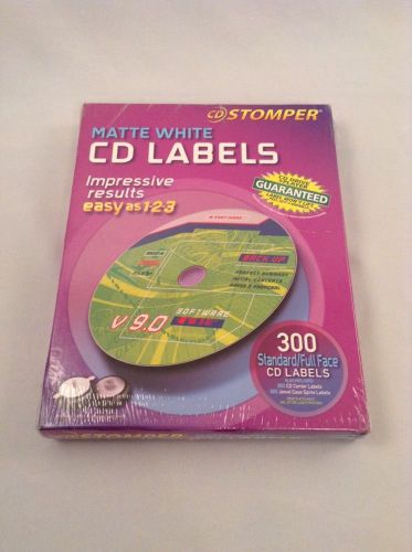 CD Stomper Matte White CD Labels 300 Ct. New Sealed