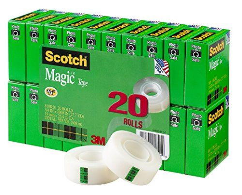 Scotch Magic Tape, 3/4 x 1000 Inches, Boxed, 20 Rolls 810K20